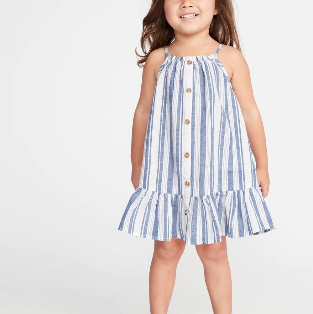 Button-Front Tiered-Hem Sundress